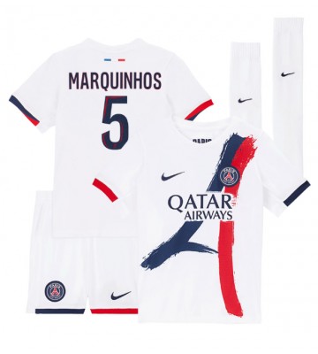 Paris Saint-Germain Marquinhos #5 Borta Kläder Barn 2024-25 Kortärmad (+ Korta byxor)